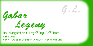 gabor legeny business card